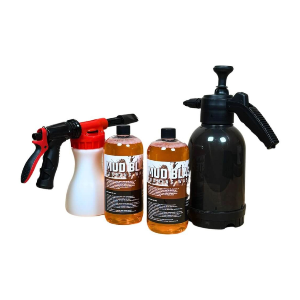 MUD BLASTER FOAMING WASH SOAP - PREMIUM KIT WITH GARDEN HOSE CANNON & PUMP SPRAYER