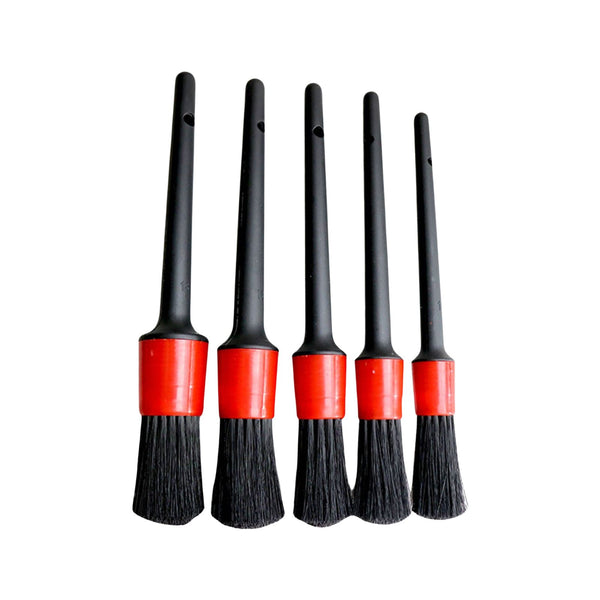 5 PIECE SOFT BRISTLE, WOOD HANDLE WHEEL, LUG NUT, & INTERIOR BRUSH SET - Rugged Restore