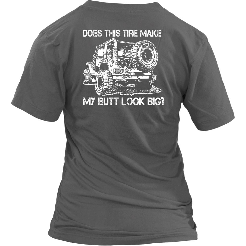 "Does This Tire Make My Butt Look Big?" Woman's V-Neck - Dark Colors T-shirt District Womens V-Neck Charcoal S