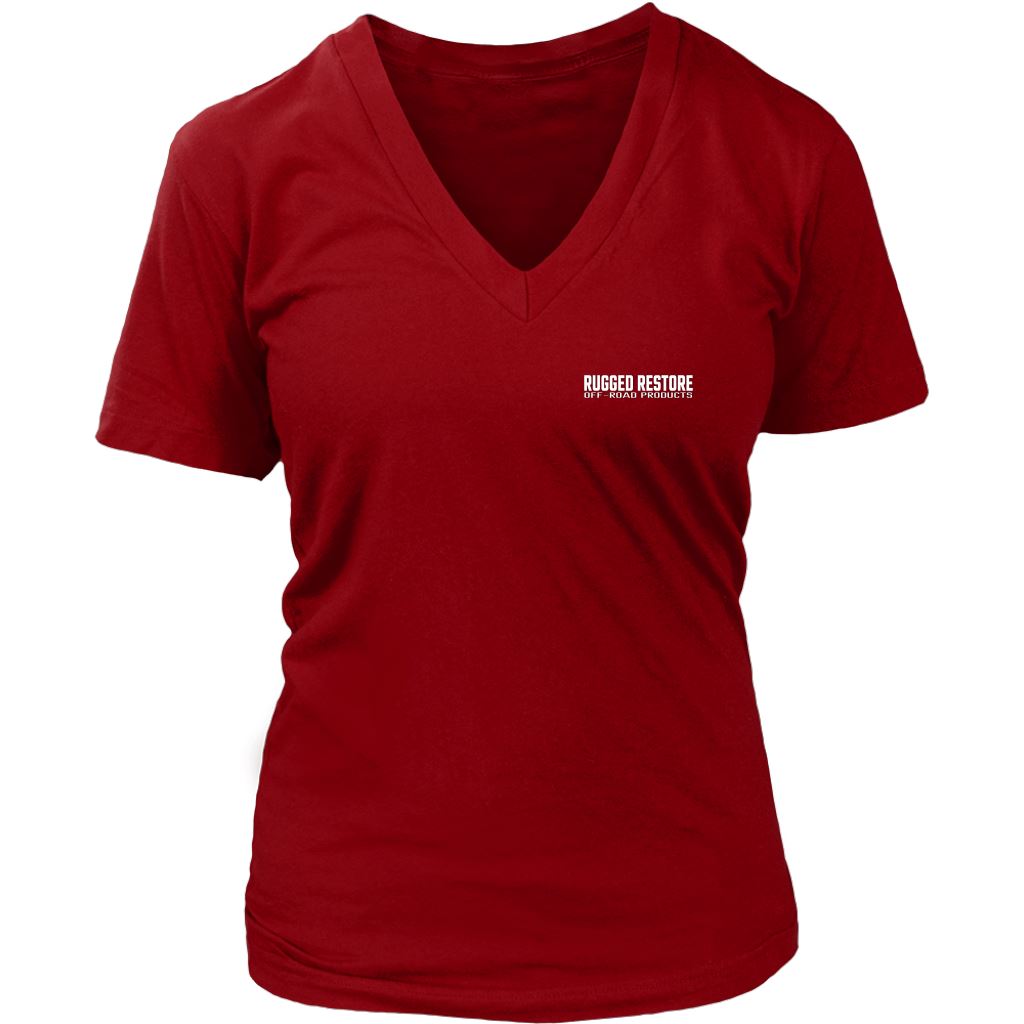 "Does This Tire Make My Butt Look Big?" Woman's V-Neck - Dark Colors T-shirt District Womens V-Neck Red S