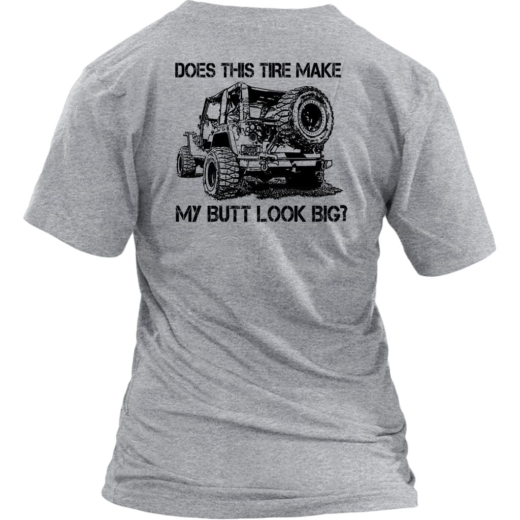 "Does This Tire Make My Butt Look Big?" Woman's V-Neck - Light Colors T-shirt 