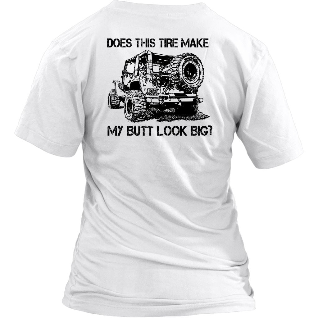 "Does This Tire Make My Butt Look Big?" Woman's V-Neck - Light Colors T-shirt District Womens V-Neck White S