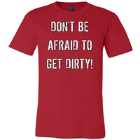 Thumbnail for DON'T BE AFRAID TO GET DIRTY MEN'S FITTED TEE - DARK T-shirt Canvas Mens Shirt Red S