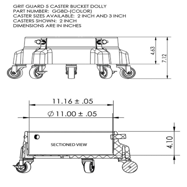 GRIT GUARD BUCKET DOLLY Wash 