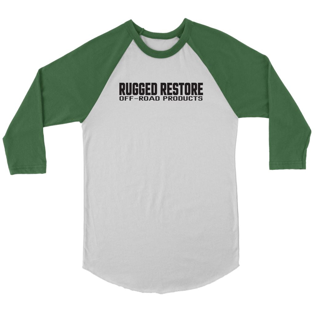 "Does This Tire Make My Butt Look Big?" 3/4 Sleeve Jersey T-shirt Canvas Unisex 3/4 Raglan White/Evergreen M